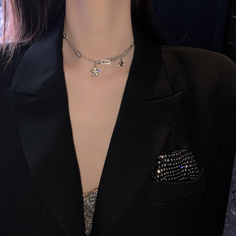 Hip Hop Cool Star Necklace Women''s Fashion Light Luxury