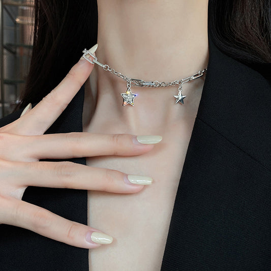 Hip Hop Cool Star Necklace Women''s Fashion Light Luxury