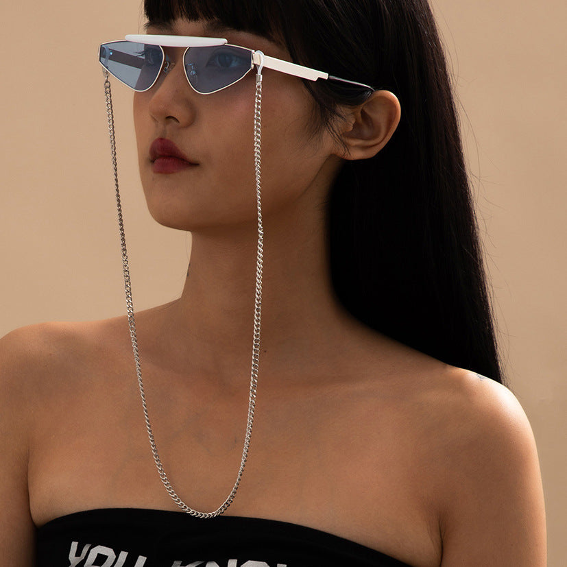Simple Elegant Metal Chain Eyeglasses Chain Hip Hop Cool Single Layer Lanyard Accessories