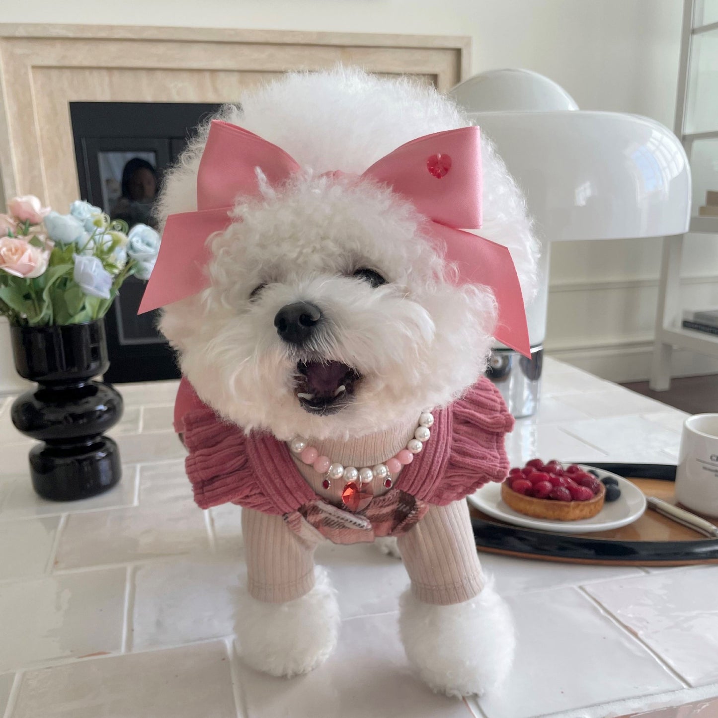 Princess Style Bow Tension Adjustment Headdress Pet Accessories Hair Band