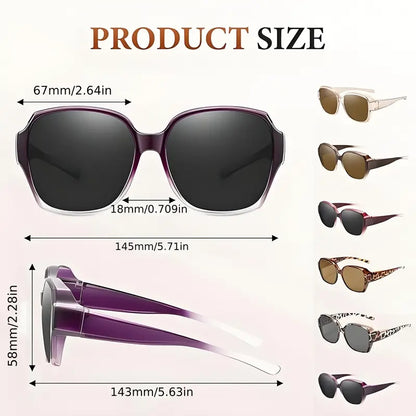 Dual-Use Clip-On Fashion Glasses - Crystals, Stylish Rectangular Design, Unisex, Driving Accessories, Eyewear Accessories-Selling On Temu Is Prohibited
