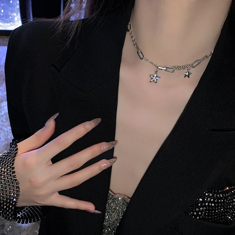 Hip Hop Cool Star Necklace Women''s Fashion Light Luxury