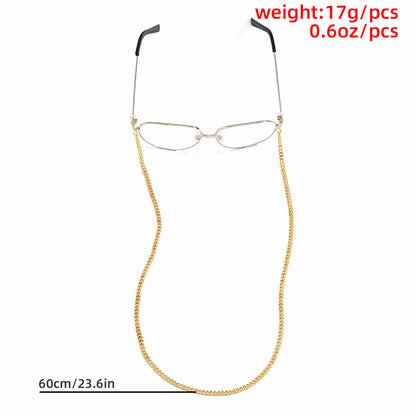 Simple Elegant Metal Chain Eyeglasses Chain Hip Hop Cool Single Layer Lanyard Accessories